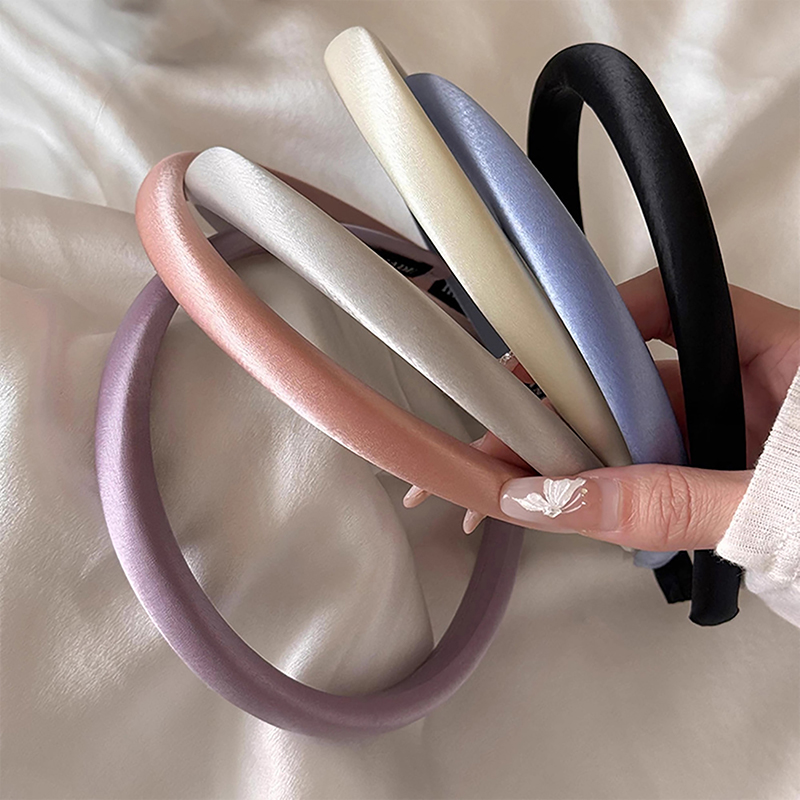 Hair Care Women - Vintage solide couleur crème bandeau Satin