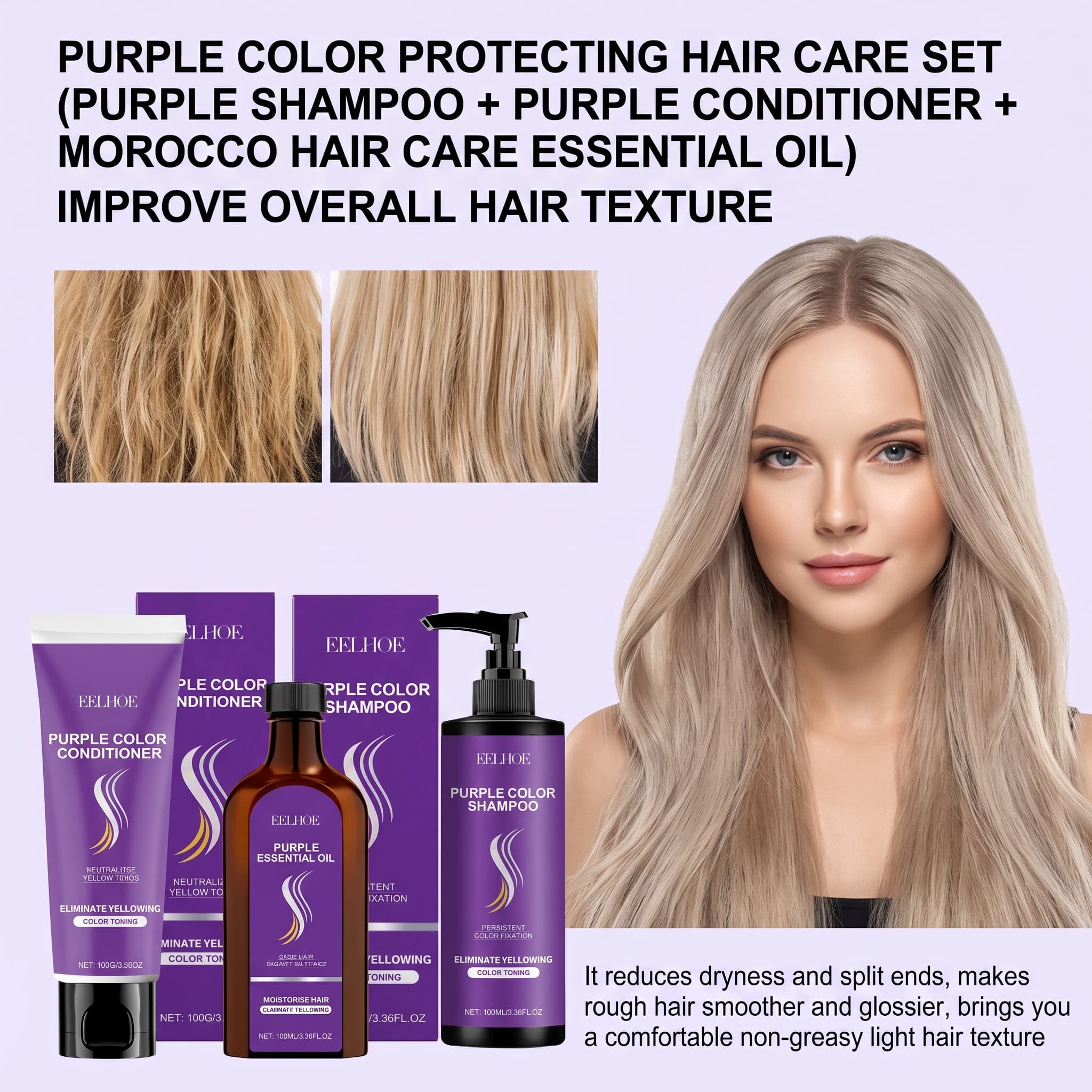 Ensemble shampoing violet avec - Hair Care Set avis et prix