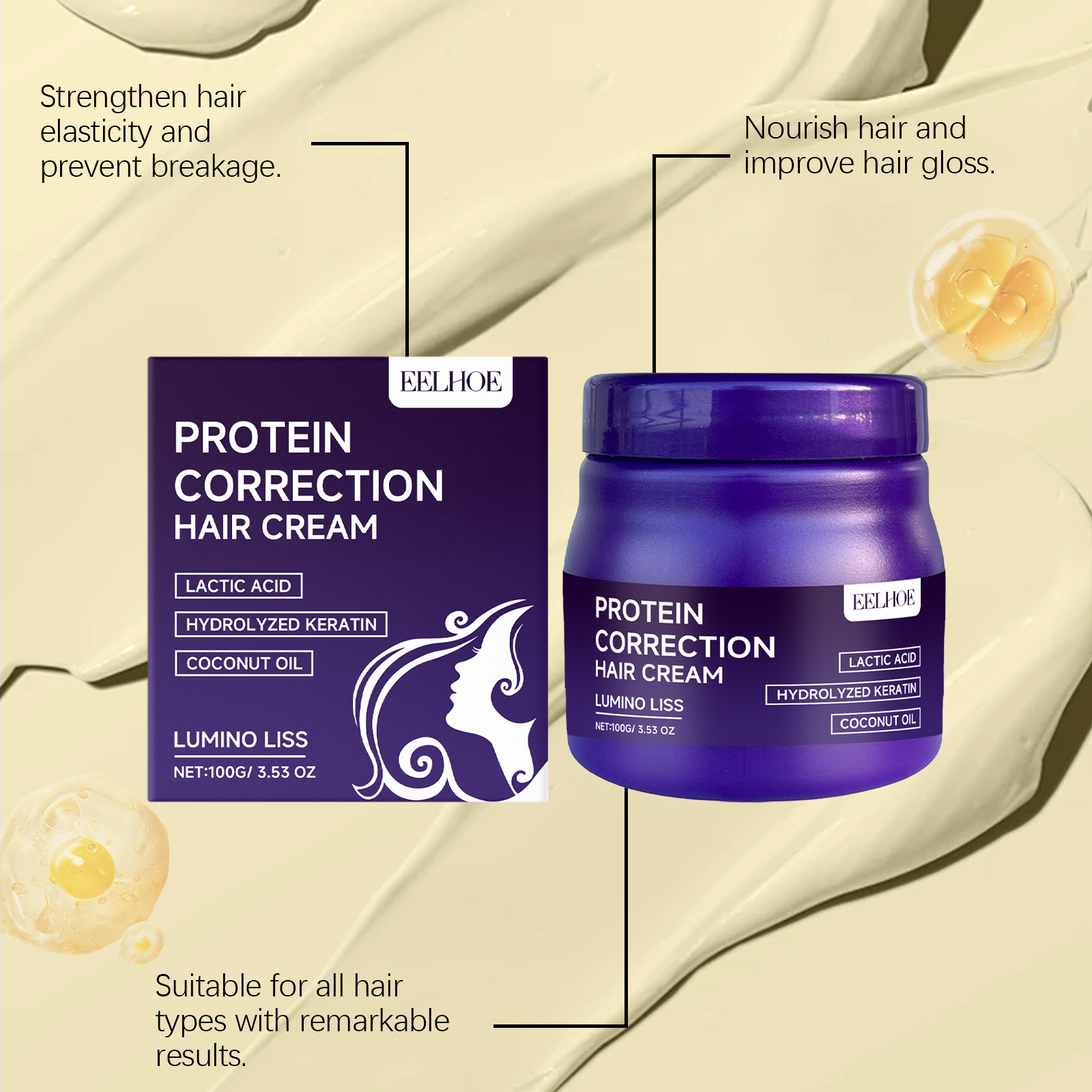 Crème lissante pour cheveux à  - Hair Care Nutrition avis et prix
